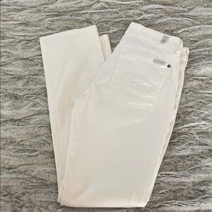 7 For All Mankind High-Rise White Jeans